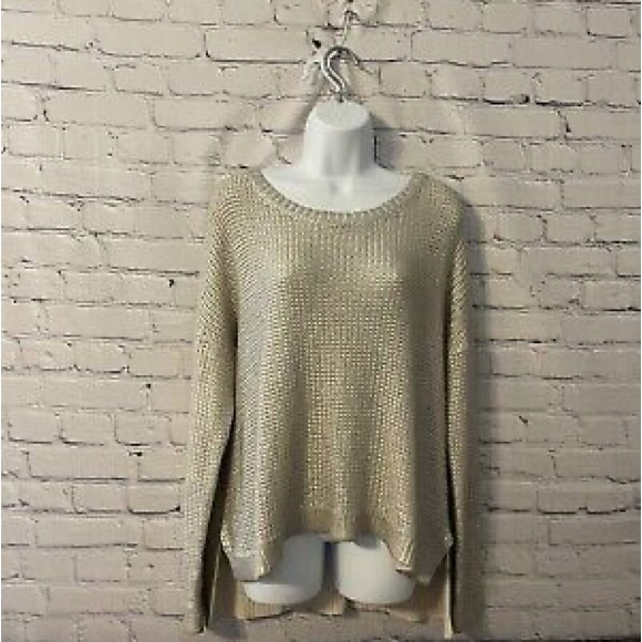 H&M Metalic oversized crew neck sweater Size 6 - Picture 2 of 10